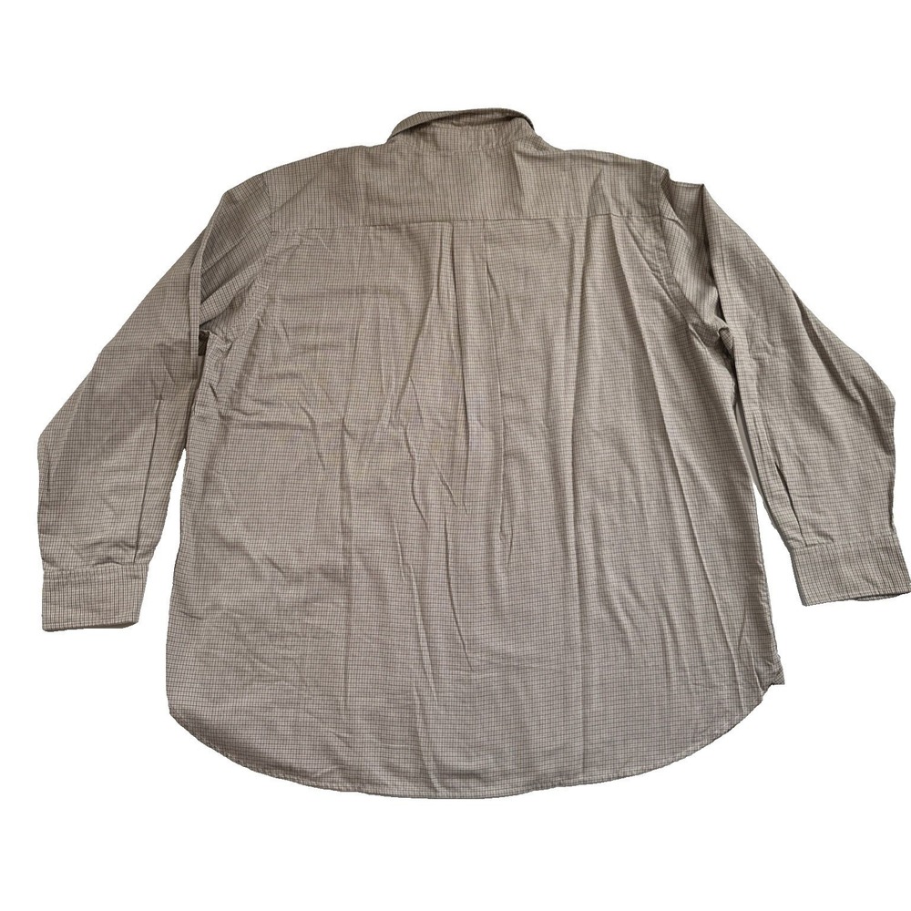 Dockers Mens 2XL Brown Plaid Stain Defender  Long Sleeve Button Up‎ Shirt - Picture 7 of 8
